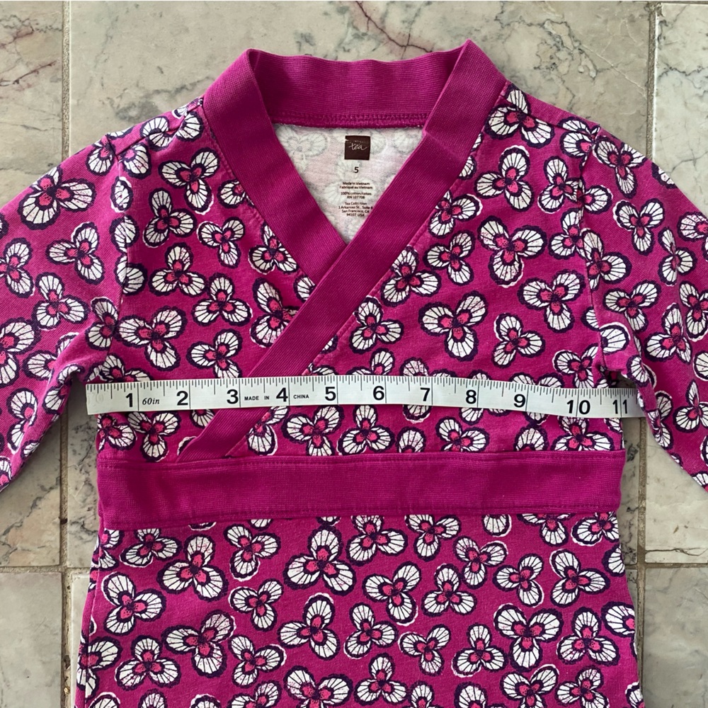 Tea Collection of Two Fuchsia Size 5 Floral Dresses Both in Excellent Condition - Picture 12 of 15